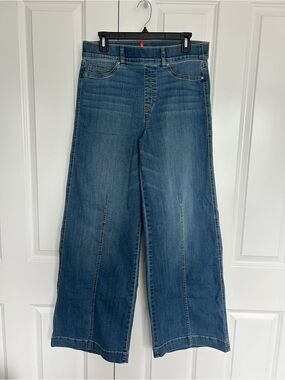 SPANX Wide-Leg Jeans in Medium Blue Wash